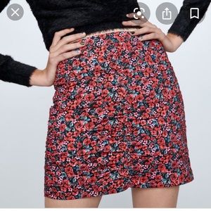 Zara draped floral mini skirt